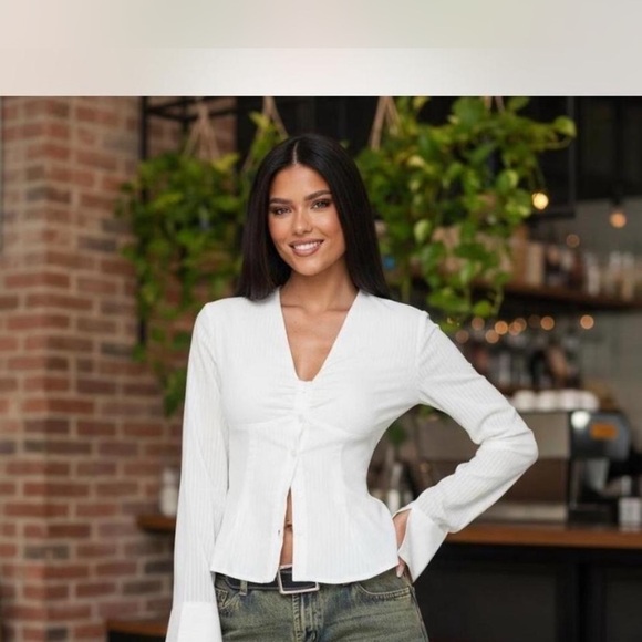 Princess Polly Tops - Princess Polly Elegant White Blouse